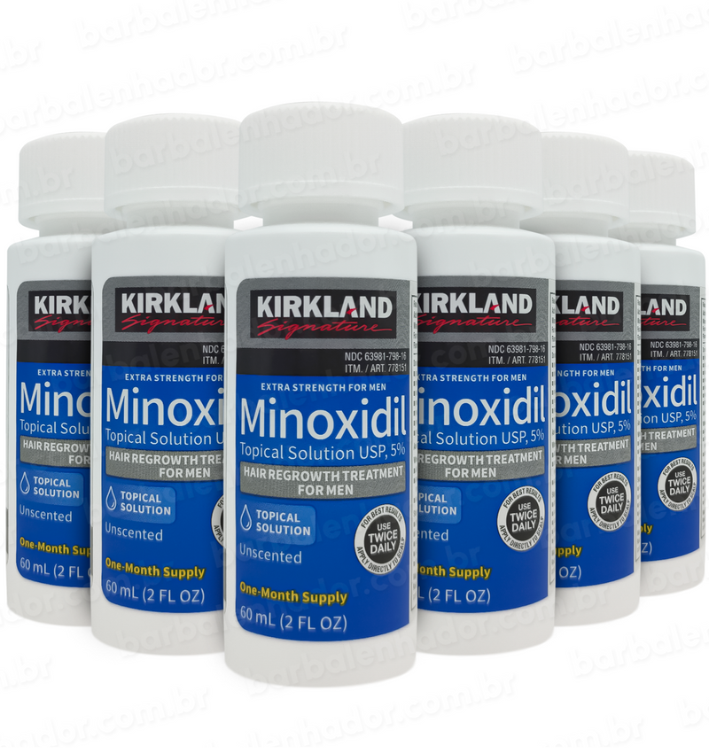Cópia de 06 Frascos(Caixa) Minoxidil Kirkland 5% - Original