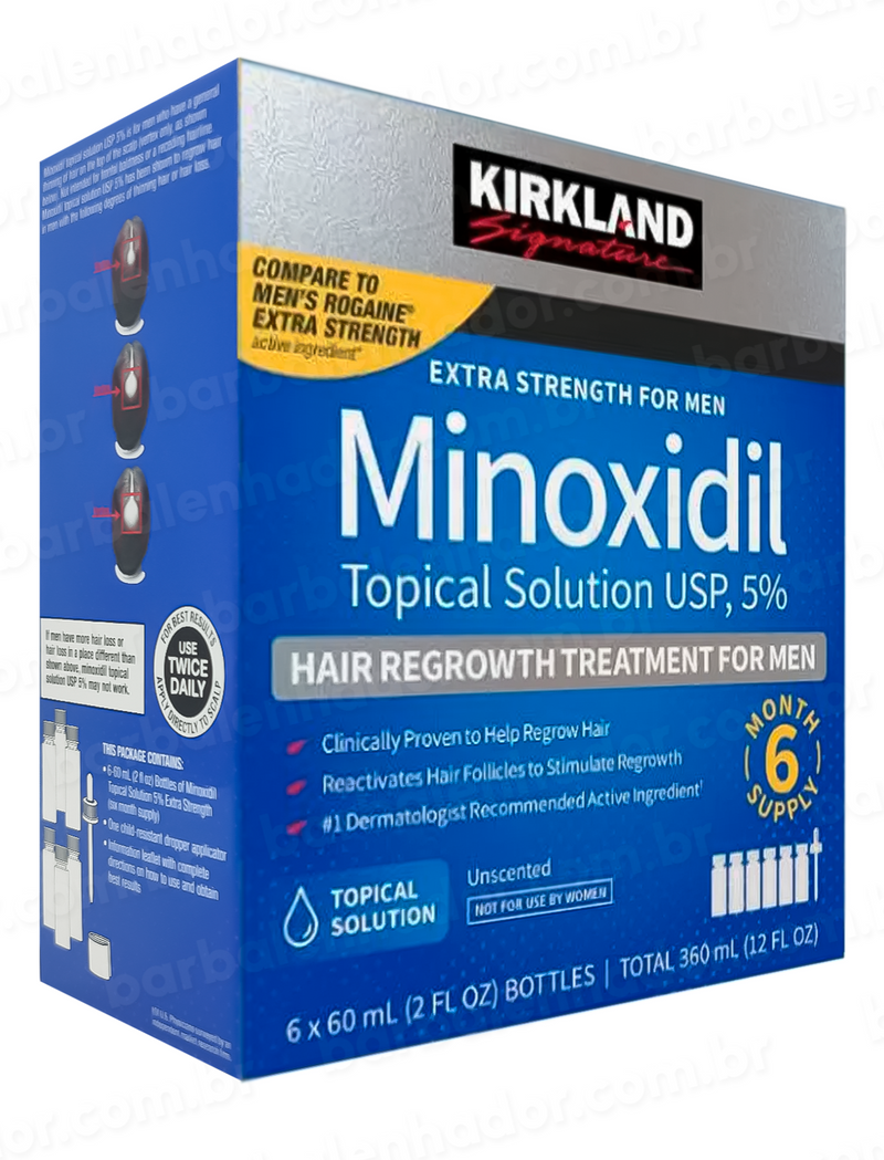 Minoxidil Kirkland - 6 Frascos (CAIXA FECHADA) 5%