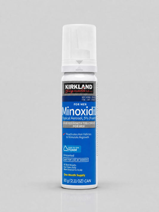 1 Frasco Minoxidil Kirkland 5% (FOAM) em Espuma | Tratamento para Barba e Cabelo - BARBA LENHADOR