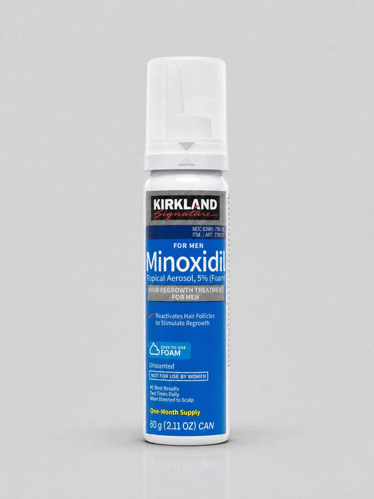 1 Frasco Minoxidil Kirkland 5% (FOAM) em Espuma | Tratamento para Barba e Cabelo - BARBA LENHADOR