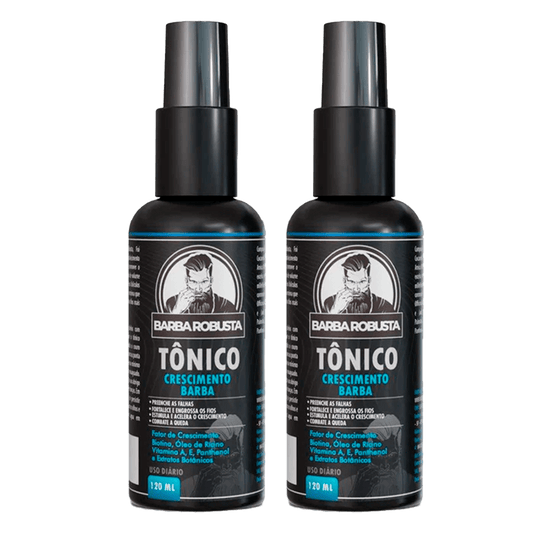 Kit c/ 2 Tônicos para Crescimento e Redução de Queda da Barba e do Cabelo (4 Meses de Uso) - BARBA LENHADOR