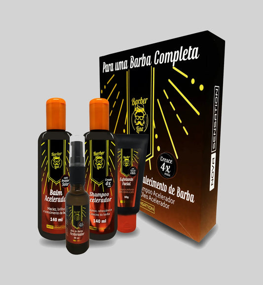 Kit Completo Para Crescimento de Barba - Barber Line - BARBA LENHADOR