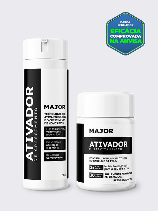 Kit Duo Ativadores MAJOR – Crescimento de Barba e Cabelo - BARBA LENHADOR