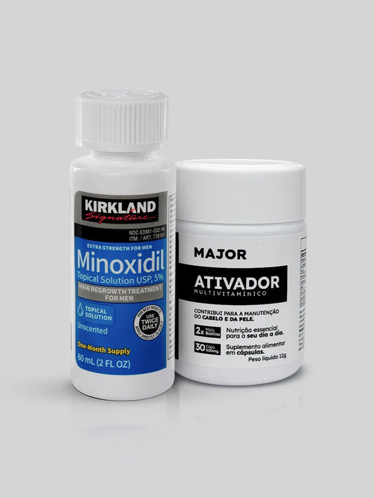 Minoxidil Kirkland 5% + Ativador de crescimento MAJOR - BARBA LENHADOR