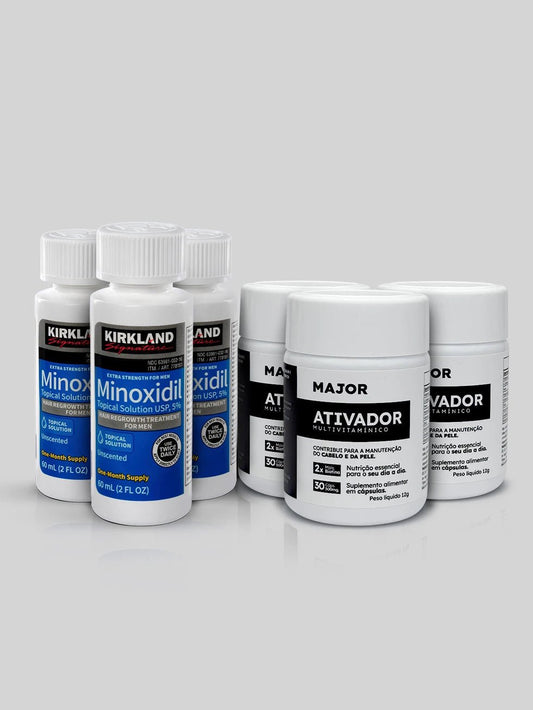 Minoxidil Kirkland 5% + Ativadores de crescimento MAJOR - BARBA LENHADOR