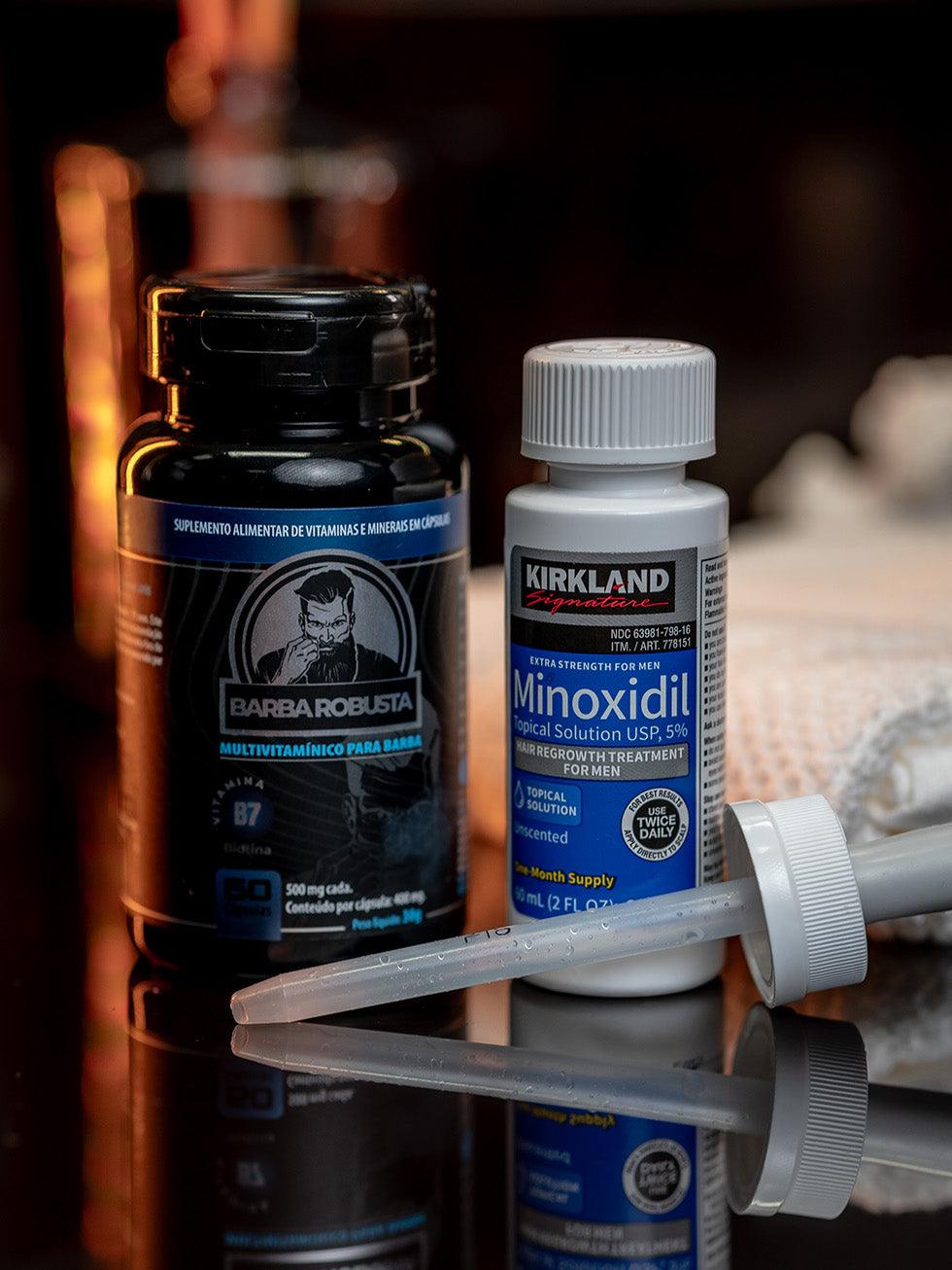 Minoxidil Kirkland 5% + Barba Robusta Acelerador de Resultados - BARBA LENHADOR