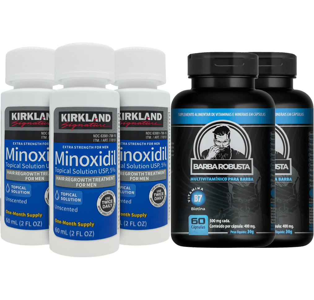 Minoxidil Kirkland 5% + Vitamina Aceleradora - BARBA LENHADOR