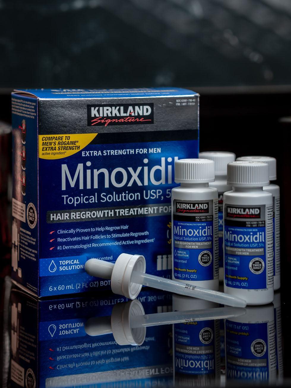 Minoxidil Kirkland - 6 Frascos (CAIXA FECHADA) 5% - BARBA LENHADOR