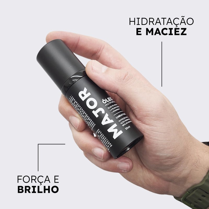 Óleo para Barba e Cabelo com Argan + 6 Óleos Nobres - BARBA LENHADOR