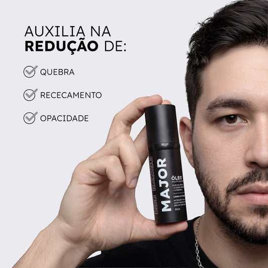 Óleo para Barba e Cabelo com Argan + 6 Óleos Nobres - BARBA LENHADOR