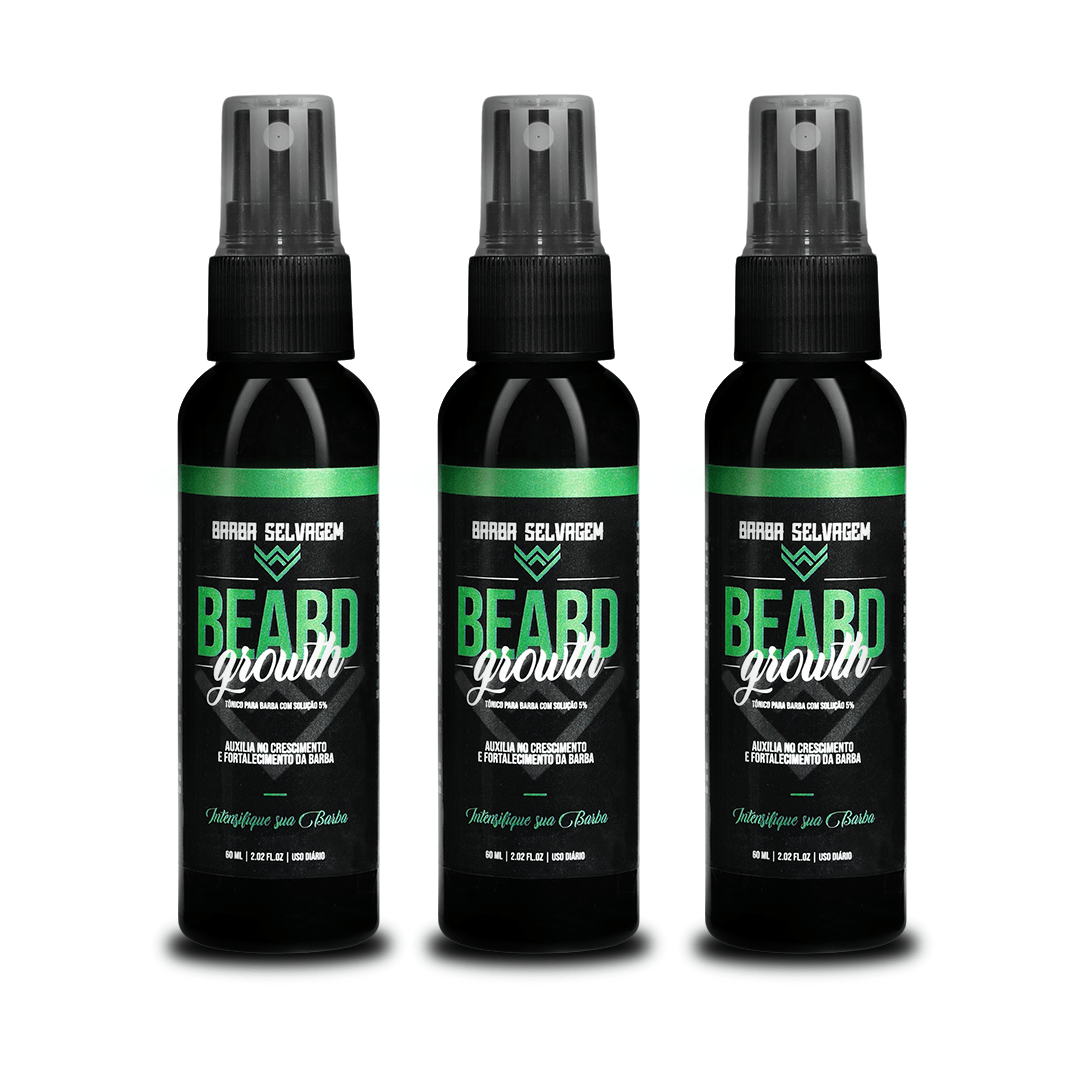 3 Beard Growth - Composto para Crescimento de Barba - BARBA LENHADOR