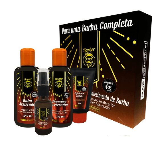 Kit Completo Para Crescimento de Barba - Barber Line - BARBA LENHADOR