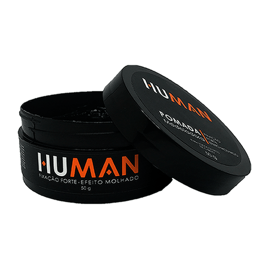 Pomada Modeladora Forte Efeito Molhado Human 50g - BARBA LENHADOR